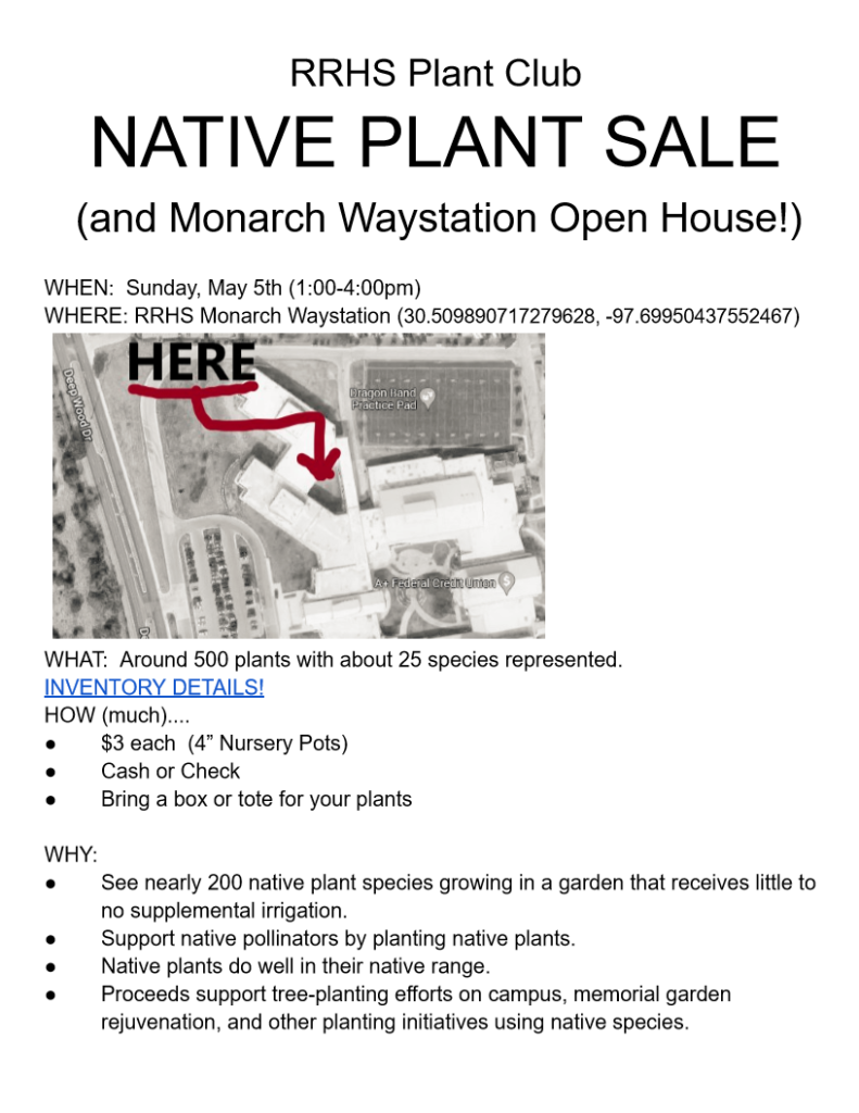 image of plant sale flyer with info